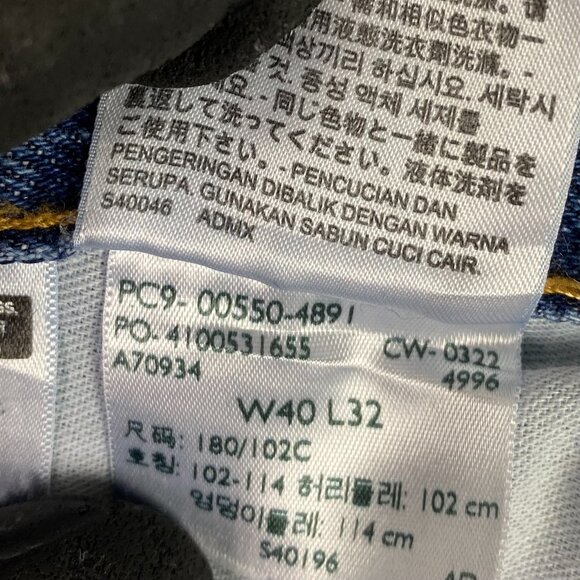 Levi's 505 Regular Fit Straight Leg Jeans Men's 40 x 32 Fits 40 x 30 Blue Cotton - Picture 8 of 13